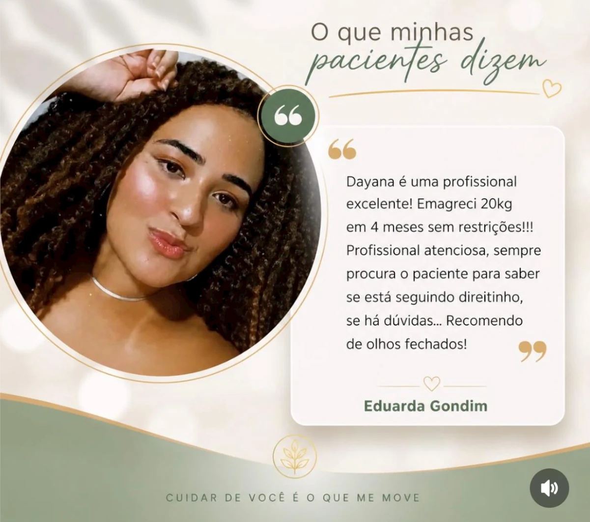 Registro do depoimento de Eduarda Gondim